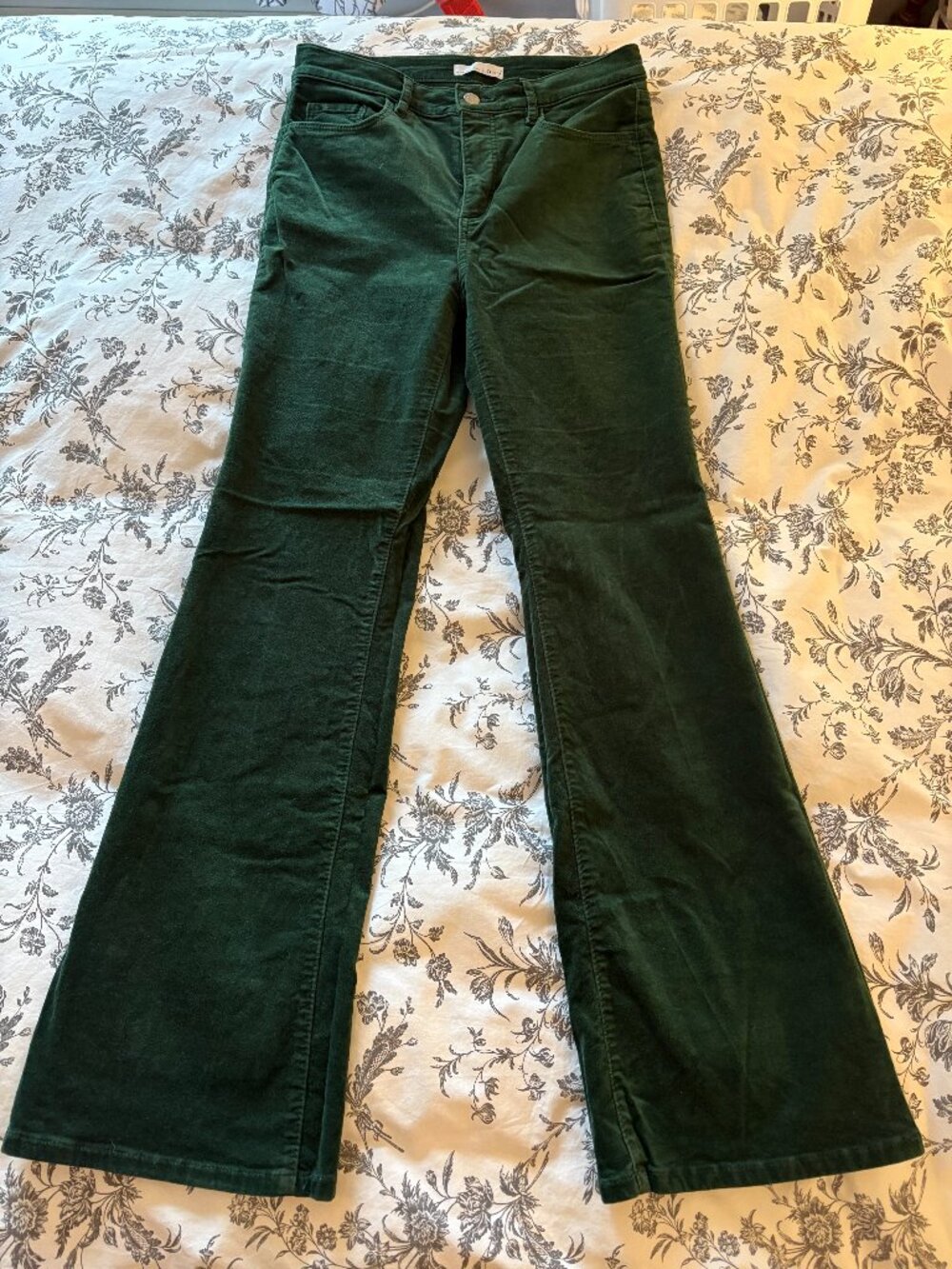 LOFT women's green velour boot cut pants, women's 6